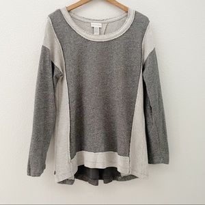 Soft surroundings sweater tunic with lace panel